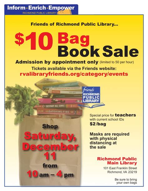 10 Bag Sale Friends Of The Richmond Public Library Friends Of The