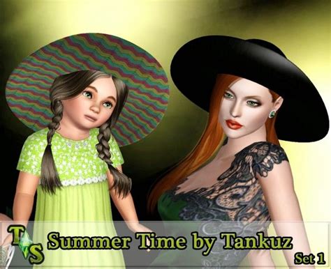 Summer Time Hats Set 1 By Tankuz Sims 3 Downloads Cc Caboodle Sims