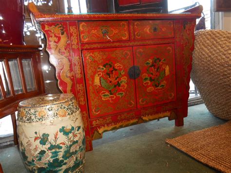 Hand Painted Cabinet With 2 Drawers And 2 Doors Hiding A Shelf Altar