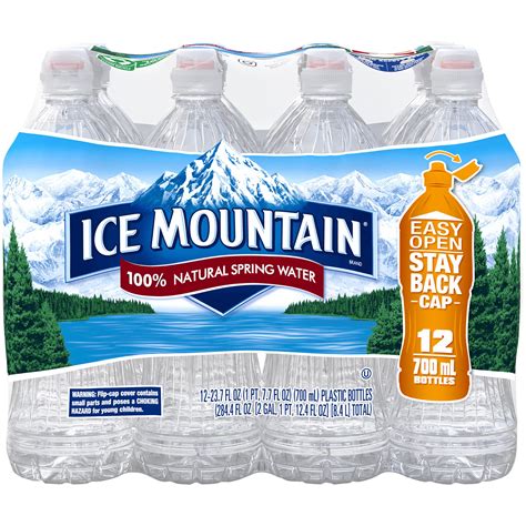 Ice Mountain Brand 100 Natural Spring Water 12 237 Fl Oz Bottles
