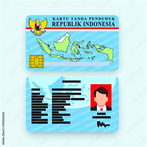 Ktp Indonesia Id Card Vector Illustration Flat Design Stock