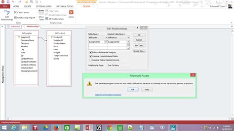 Ms Access 2013 On Enforce Referential Intergrity Tblproduct Is