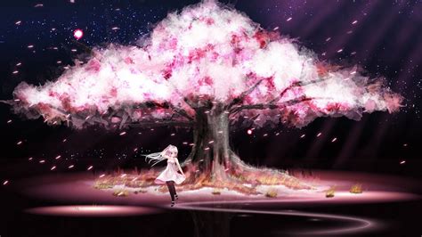 Anime Sakura Blossoms Cherry Tree Anime Blossoms Cherry Sakura