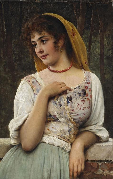 Eugene De Blaas Woman Painting Renaissance Art Portrait