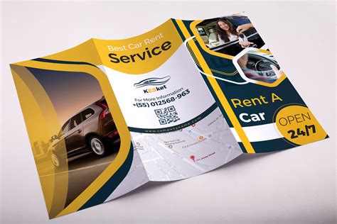 Editable Rent A Car Trifold Brochure Template