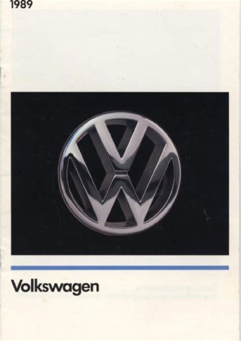 1989 Vw Sales Brochure Full Range Volkswagen By Vwgolfmk2oc Issuu