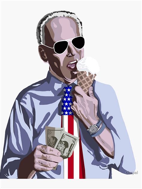 Joe Biden Eating Ice Cream Sticker By Clarpel Redbubble