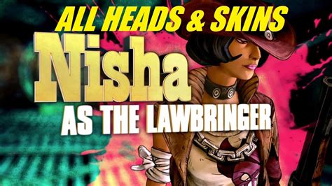 Borderlands The Pre Sequel All Heads And Skins For Nisha Youtube