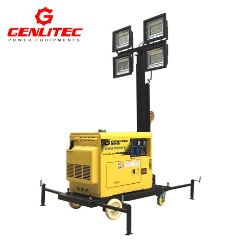 5kva Diesel Generator Powered Portable 4x100w Led Lighting Towers