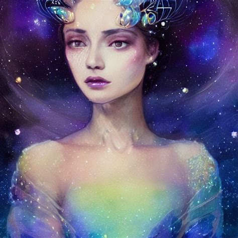 Sci Fi Beautiful Princess In Galaxy Station Portrait Ornate D