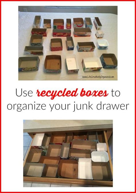Organize Your Junk Drawer With Recycled Boxes An Easy Way To Re