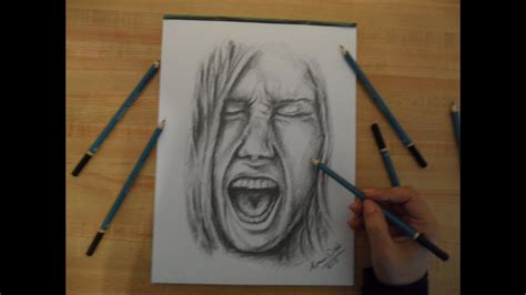 How To Draw Angry Screaming Face Pencil Drawing For Beginners Step By Step Youtube
