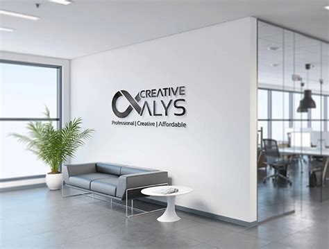 Free Office Wall Logo Mockup Psd Template Logo Mockups Psd Logo My