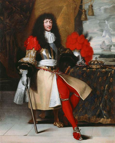 Full Length Portrait Of Louis Xiv King Of France And Navarre In Armour With The Crown Painting