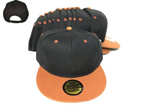 Plain Black Brown Snapback Style Cap