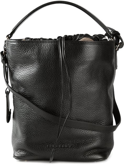 Burberry The Bucket Calf Leather Shoulder Bag In Black Lyst