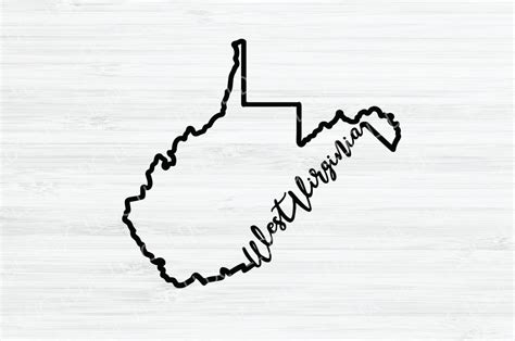 West Virginia Outline Svg West Virginia Cursive Svg West Etsy