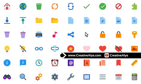 Basic Flat Color Icons Creative Alys