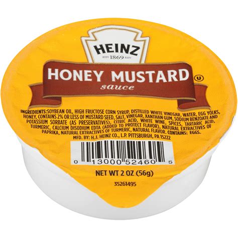 Buy Heinz Honey Mustard Single Serve Dipping Sauce 60 Ct Pack 2 Oz