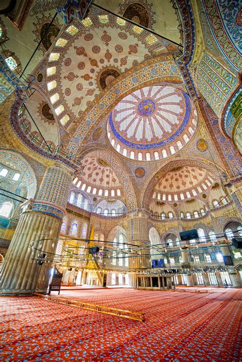 Blue Mosque Interior In Istanbul High Quality Architecture Stock