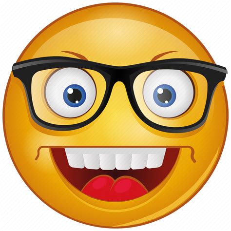 Cartoon Emoji Emotion Face Glasses Happy Smile Icon Download On