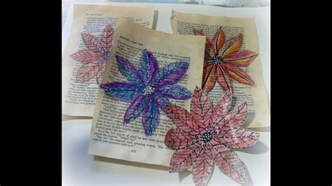 How To Make Watercolor Book Page Doodle Flowers Diy
