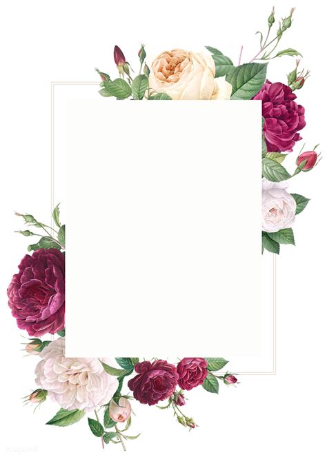 Floral design wedding invitation mockup | Royalty free transparent png - 581116