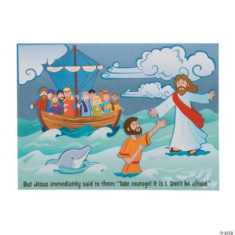 Jesus And Peter Walk On Water Mini Sticker Scenes 24 Pc Oriental Trading