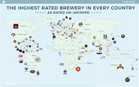 Mapa Las Cervecerías Locales Con Mejor Puntaje De Cada País Según