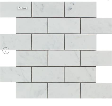 Buy Carrera Carrara White Marble Backsplash 2x4 Subway Brick Mosaic