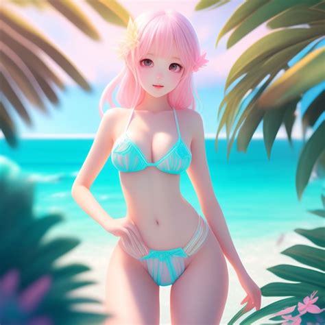 Limp Narwhal Cute Anime Girl In Bikini And Thong