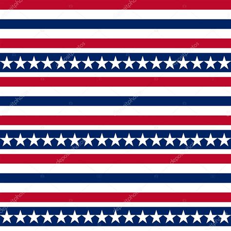 American Patriotic Seamless Vector Pattern With Stars And Stripes