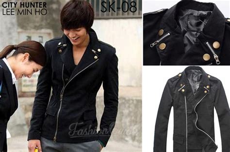Korean Jacket Double Zipper Mode Korea Model Pakaian Jaket Pria