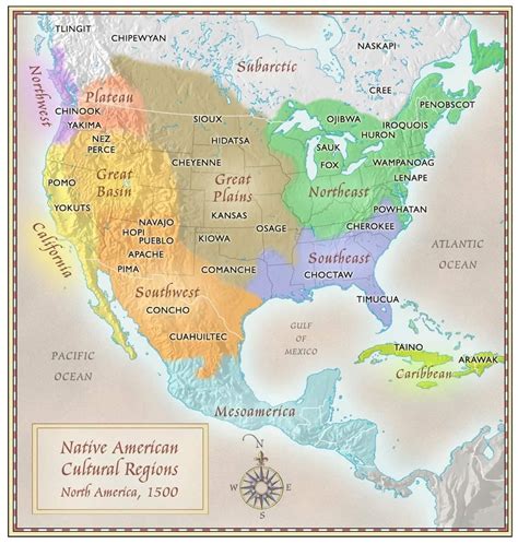 Native American Cultural Regions 1500 Maps On The Web