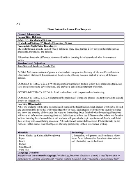 Task 1 Disciplinary Reading S A Direct Instruction Lesson Plan