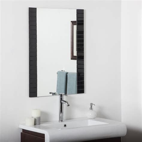 Décor Wonderland Beveled Black Bathroom Wall Mirror 24w X 32h In