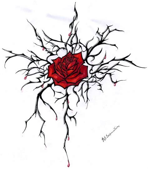 A very visible and striking position, with realistically curling petals. Roses and thorns | Roses drawing, Vine drawing, Rose vine ...