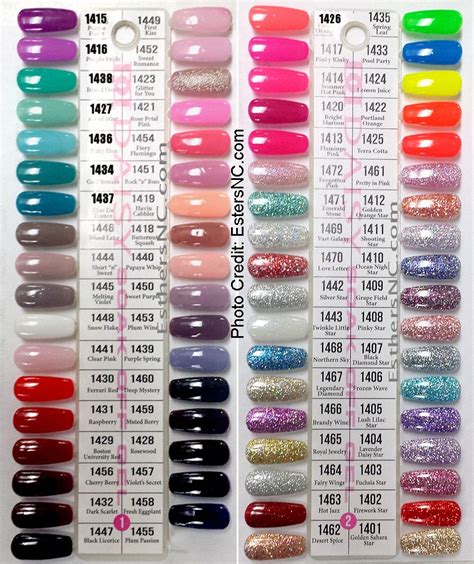 Acrylic Nail Color Chart