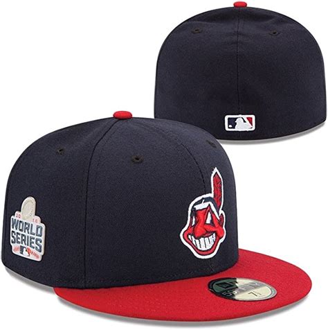 new era cleveland indians 59fifty fitted mlb cap w 2016 world series patch 7 3 4 amazon de