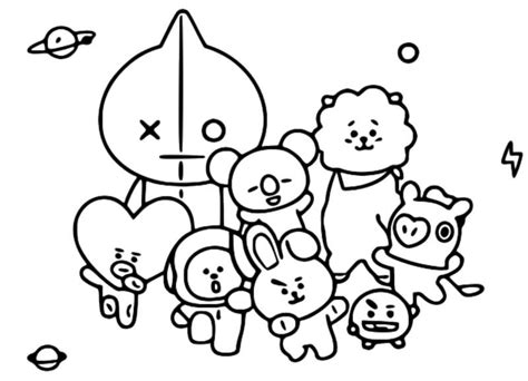 Shooky Bt21 Coloring Pages Coloring Info