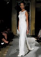 Oleg Cassini Classic Sheath High-Neck Wedding Gown