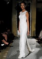 Oleg Cassini Classic Sheath High-Neck Wedding Gown