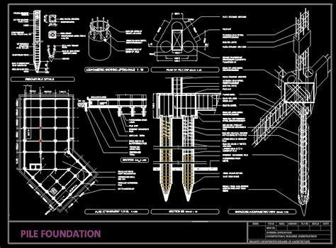 Detail Pile Foundation Dwg Plan For Autocad • Designs Cad