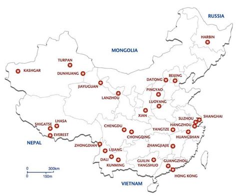 Map Of China Popular Destinations Tctc