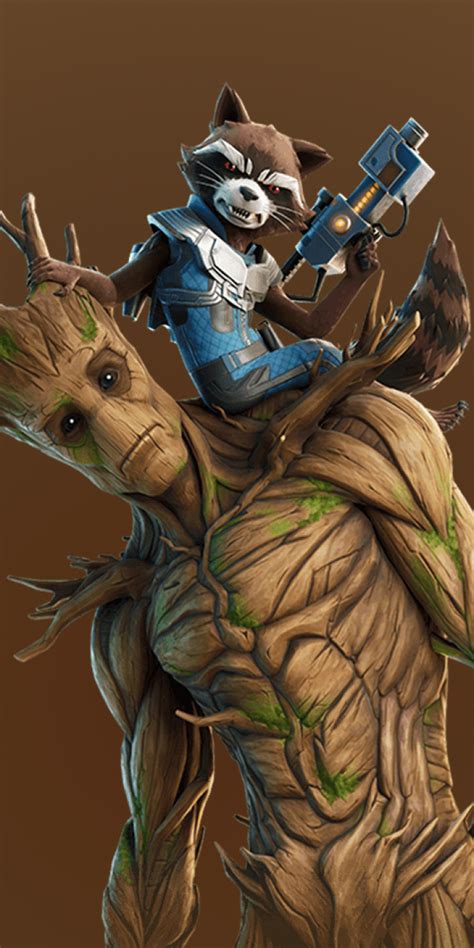 720x1440 Groot And Rocket Fortnite 720x1440 Resolution