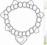 Bracelet Coloring Necklace Colouring Jewelry Pearl Drawings Useful Printable sketch template