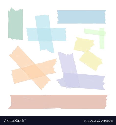 Scotch Tape Pieces Set Isolated Royalty Free Vector Image