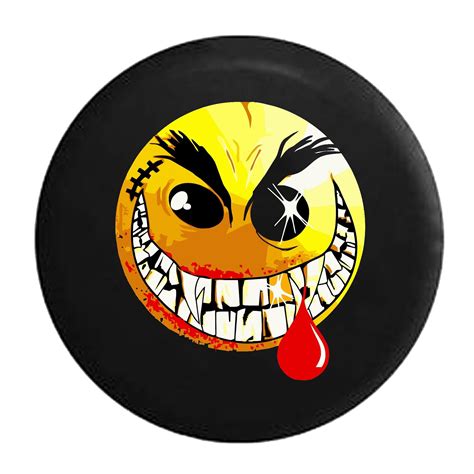 Evil Crazy Smiley Face Dripping Blood Black 31 In