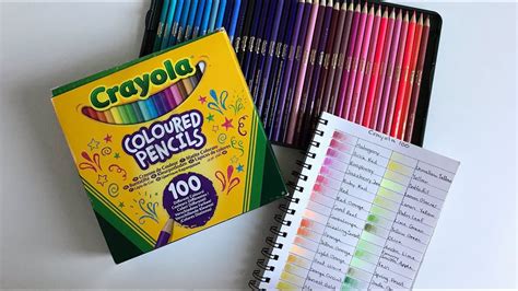 Crayola 100 Colored Pencils Swatches And First Impression Youtube