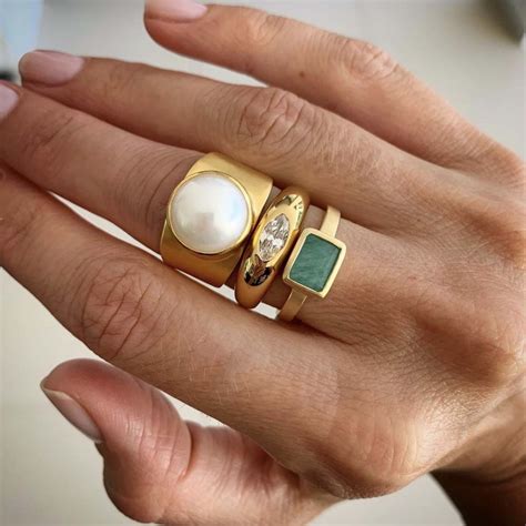 Pearl Dome Ring Gold Fairley